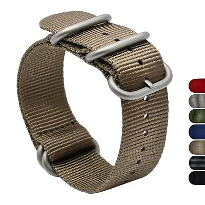 Nylon Replacement Watch Band Military Heavy Duty 18MM 22MM 316L St. Steel  • $7