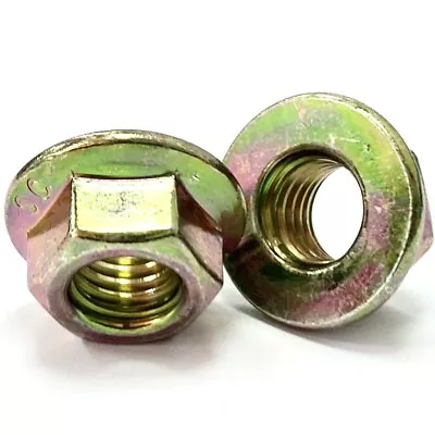 M5 M6 M8 M10 M12 M14 M16 Yellow Zinc Flange Nuts Hexagon Flanged Nut Din6923 • £312.61