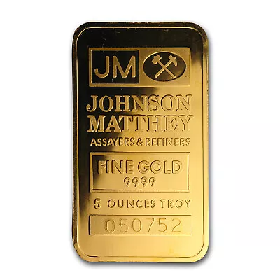 5 Oz Gold Bar - Johnson Matthey • $13028.21