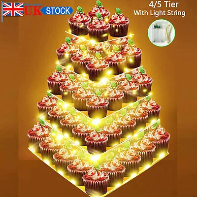 £22.89 • Buy 4/5 Tier Acrylic Cake Display Stand Pastry Stand CupCake Hi Tea Holder Led Light