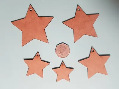 £1.99 • Buy Wood MDF Christmas BAUBLES (STAR) Craft Shapes Blanks Decoration 5 SIZES