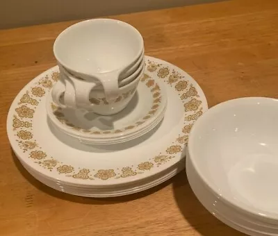 Corelle Pyrex Butterfly Gold Yellow Flower Replacement Dishes Vintage Plate Bowl • $3