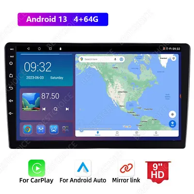 4+64GB 9 Inch 2 DIN Car Stereo Radio Android 13 Carplay GPS Navi BT WIFI IPS • $64.89