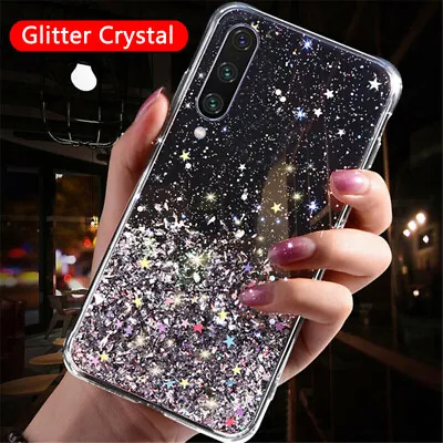 For Huawei P Smart Z Y6 Y7 Y9 2019 Bling Glitter Crystal Case Soft TPU Gel Cover • £4.51