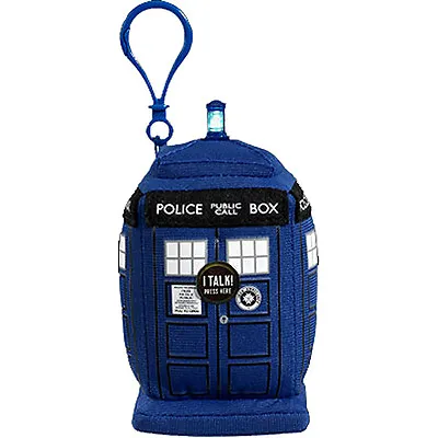 NEW Doctor Dr Who Plush TARDIS Mini 11cm 4  Clip-On Keychain - NO SOUND • $29.95