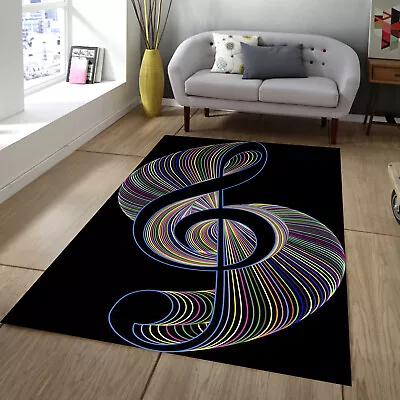 Clef Rug Treble Clef Rug Music Rug Music Room Rug Colorful Rug Gift Rug • $29