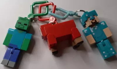 Minecraft Keychain Lot Diamond Steve Red Sheep Zombie Incomplete • $11.99