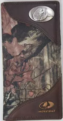 ZEP-PRO DOLPHIN MAHI MAHI Leather & Nylon MOSSY OAK Camo WALLET TIN GIFT BOX • $48