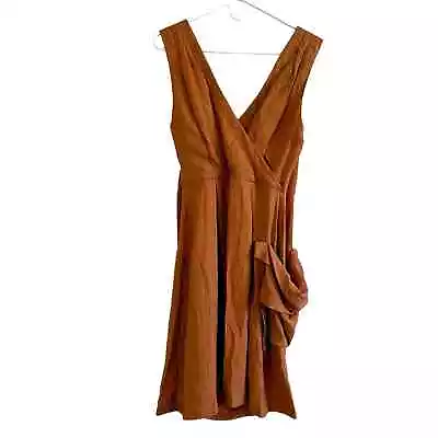 W118 By Walter Baker NWT Rust Metallic Big Pocket Wrap Dress Size M Lagenlook • $39.99