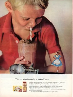 Vintage Advertising Print Dairy BORDEN's MILK Elsie Got A Pipeline To Holland 62 • $9.95