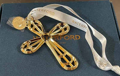 $34.99 • Buy NEW Waterford 2022 GOLDEN Gold CROSS Christmas / EASTER Ornament # 1062057 - NIB