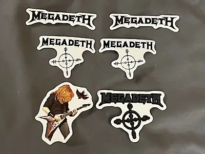 Lot Of 6 MEGADETH 3/4  To 3   Band Logo STICKERS Fast! FREE SHIP! Dave Mustaine • $9