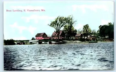 EAST VASSALBORO Maine ME ~ BOAT LANDING C1910s Kennebec County Postcard • $6.78