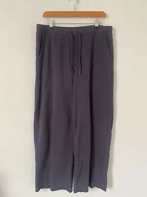 Hush Joggers 12 Trousers Grey Wide Leg Elasticated Waist Pockets W34 Organic Cot • £20