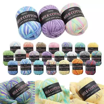 Mixed Job Lot 23 Colours DK Knitting Crochet Milk Soft Baby Cotton Wool Yarn • $3.29