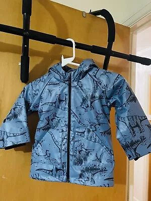 Boys Rain PU Coat / Light Weight Jacket Warm Lined Age 2-3  💙 • £10