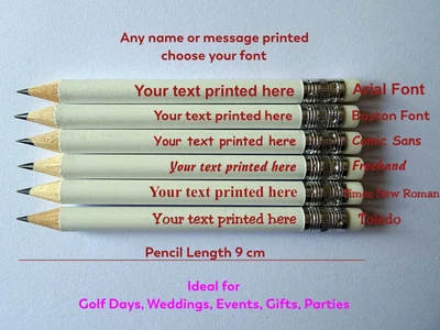 £2.45 • Buy Personalised Printed Half Size Pencils Wedding, Save The Date, Hen, Golf Day,