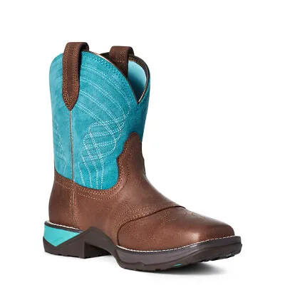 Ariat Ladies Anthem Shortie Dark Cottage & Turquoise Boots 10035776 • $79.97