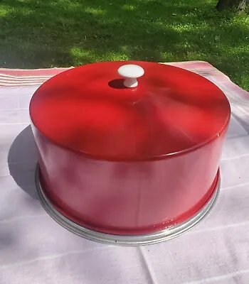 $24.99 • Buy Mid-century Modern Retro Carlton Metal Red Cake Pie Holder Carrier