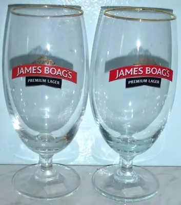 2 James Boag's Premium Lager Sturdy Hotel Quality Stem Glasses 17cm High 400mls • $39.99