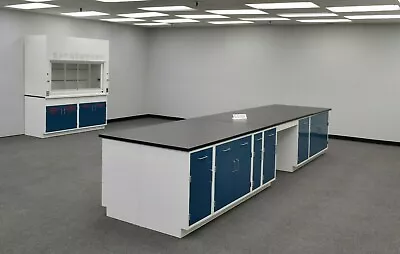 16' X 4' Laboratory Island Cabinet Group /  Bench Area W/ Countertops E1-799 • $12480