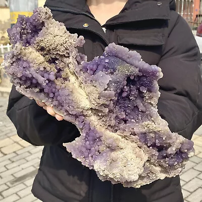 9.36LB Natural Purple Grape Agate Quartz Crystal Granular Mineral Specimen • $5.50