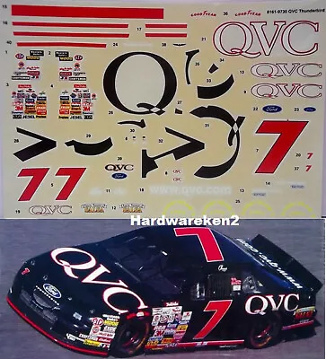 NASCAR DECAL # 7 QVC 1997 FORD THUNDERBIRD GEOFFERY BODINE 1/25 Scale • $8.50