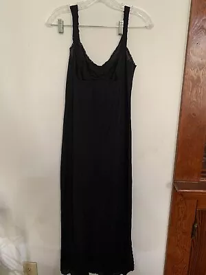 Vtg Vassarette By Munsingwear Black Scalloped Lace Slip Maxi Dress Size S 32 USA • $45