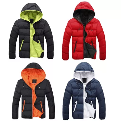 Men's Jackets Padded Coat Overcoat Outwears Puffer Bubble Down Coat Hooded Warm • $22.16