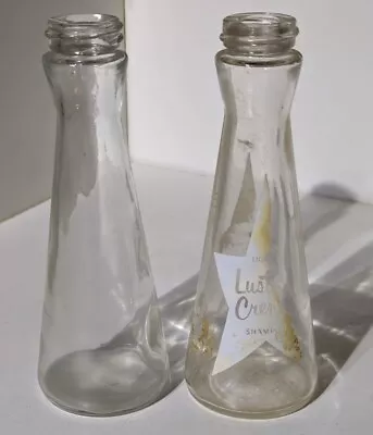 Vintage Lot Of 2 Lustre Creme Liquid Shampoo Glass Bottles  • $0.99