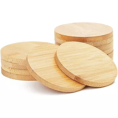 $11.99 • Buy Round Bamboo Coasters Set (12 Pack)