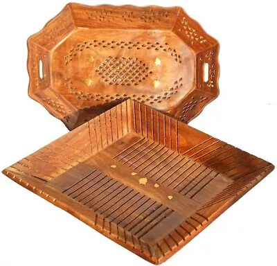 Rustic Wooden Serving Tray Vintage Tray Antique Handmade Tray • $40