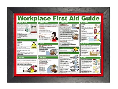 £8.99 • Buy Health & Safety Actions To Take Poster Workplace Signs Photo First Aid Guide 