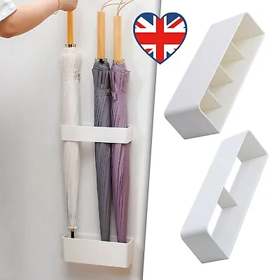 Wall Mounted Umbrella Stand Puncture Free Storage Rack Umbrella Holder Hanger • £8.99