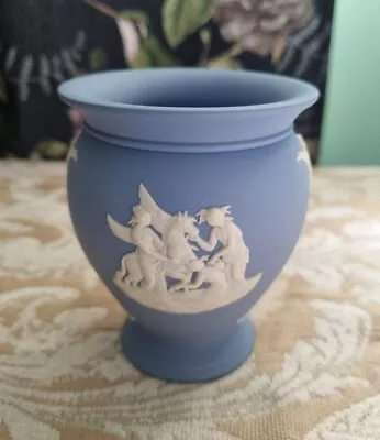 VTG Wedgwood Jasperware Blue Small Vase Made In England Great Condition  • $60