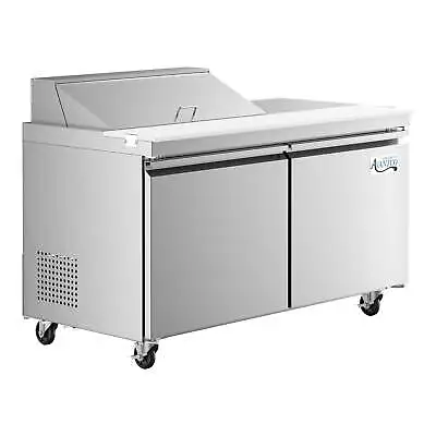 60  2 Door Stainless Steel Refrigerated Sandwich Prep Table With Workstation • $3524.14