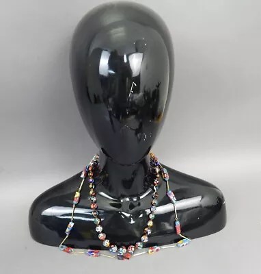 Vintage African Trade Beads Venetian Millefiori Glass Graduated Necklace Lot • $34.99
