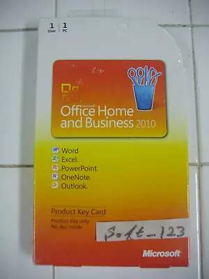 Microsoft Office 2010 Home And Business Product Key Card (PKC) =NEW SEALED BOX= • $129.95