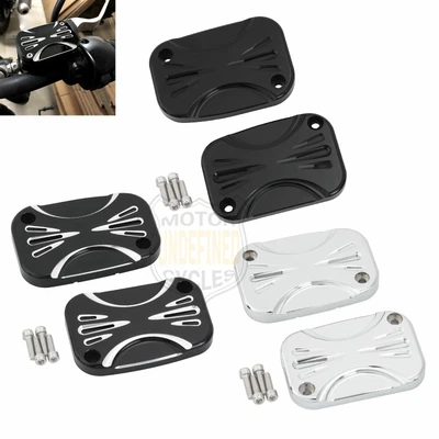 $17.98 • Buy CNC Front Brake Master Cylinder Covers For Harley Touring Road King Glide V-Rod