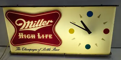 Vintage 1957 Miller High Life Lighted Clock Sign Shark Fin • $199.99