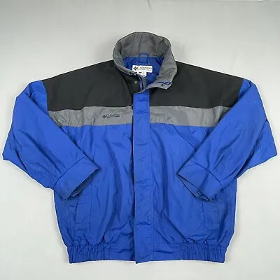 Columbia Sportswear Bugaboo Jacket Men’s Large Blue Coat Full Zip Hooded Ski • $39.99