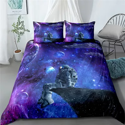 $16.78 • Buy Planet Spaceman Double/Queen/King/Single Bed Doona/Duvet/Quilt Cover Set Linen