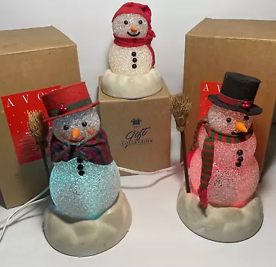 Vintage Avon Chilly Sam Chilly Samantha And Little Chilly Snowman Family Of 3 • $132.25