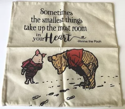 New Classic Winnie The Pooh Quotes 18” X 18” Pillow Cover With Zipper Closure • $12.99