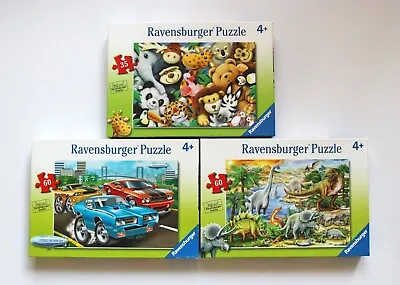 Ravensburger Puzzle Lot - 35 Pc Stuffed Animals. 60 Pc Dinosaurs & Muscle Cars • $19.99