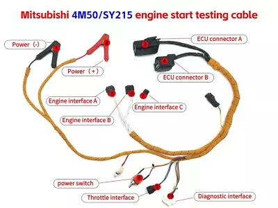 Diagnosis Wiring Harness For Mitsubishi 4M50 SY215 Engine Start Testing Cable🏅 • $208