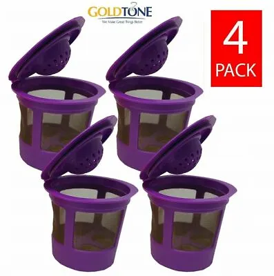 GoldTone Reusable K Cups For All Keurig Coffee Makers Refillable K-Cup (4 Pack) • $8.99