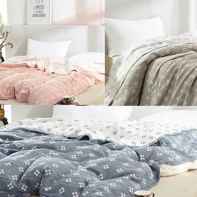 3 Layer Cozy Lightweight Muslin 100% Cotton Blanket Summer Bedding Queen/Twin • $32.99