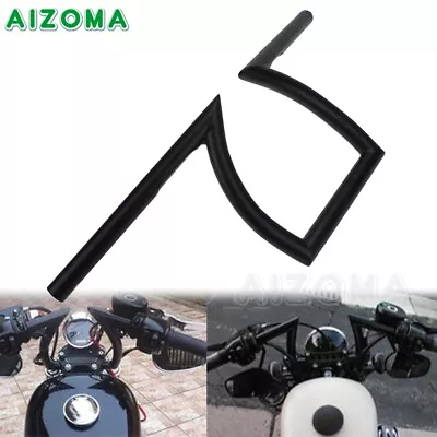 Matte Black 1  Drag Handlebar Z-Bar For Honda Yamaha Suzuki Chopper Motorcycle • $78.75