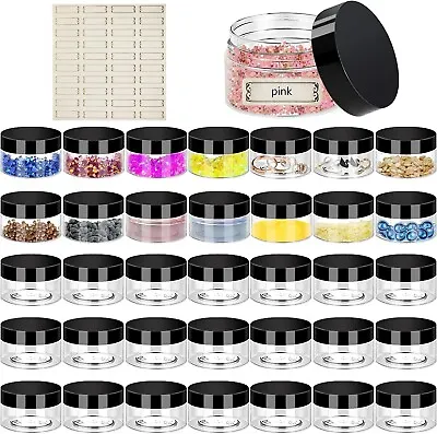 2oz Plastic Jars With Lids 36pcs Small Cosmetic Slime Containers Clear Travel • $25.74